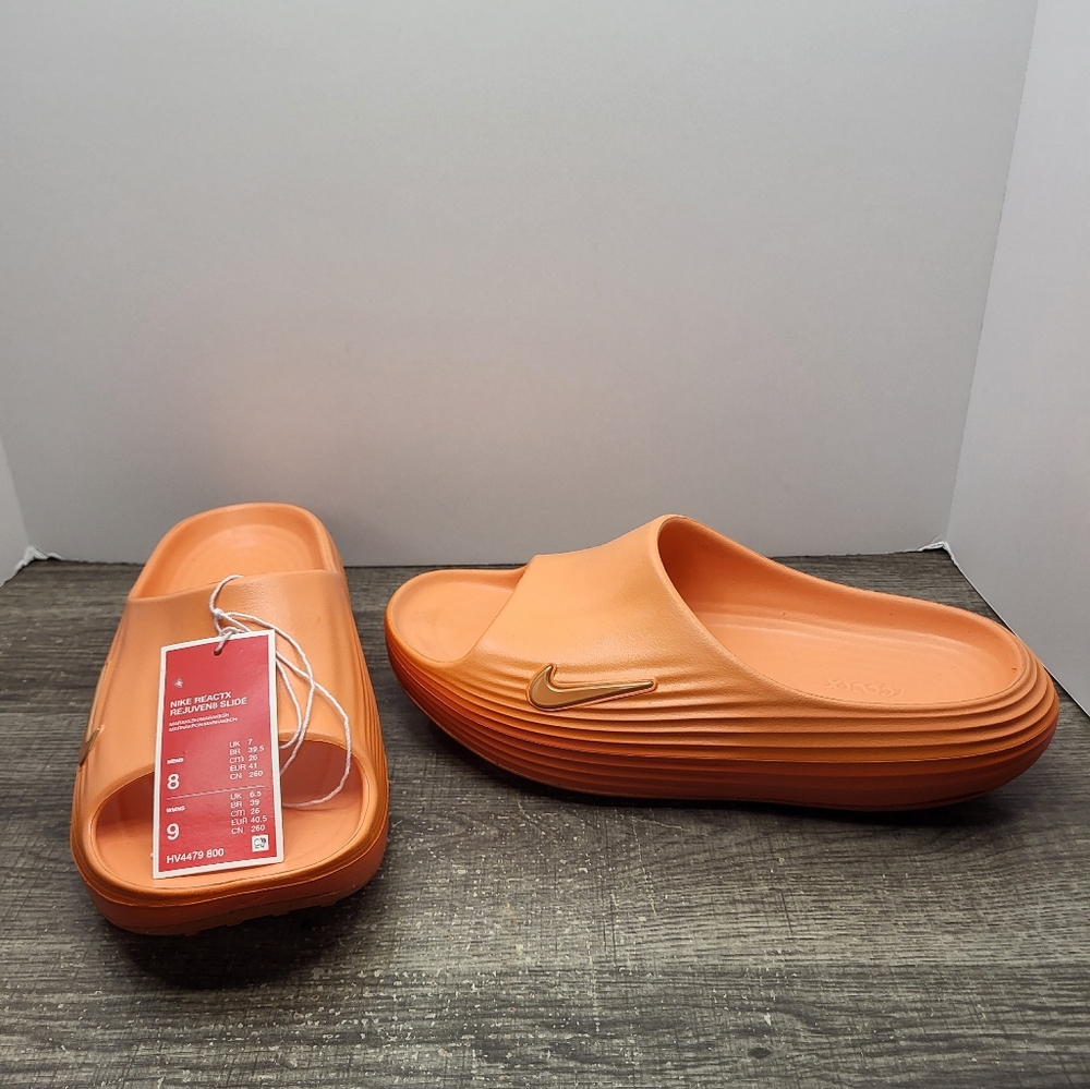 Nike ReactX Rejuven8 Slides Shoes Marakesh Orange HV4479-800 New Men Size 8 New